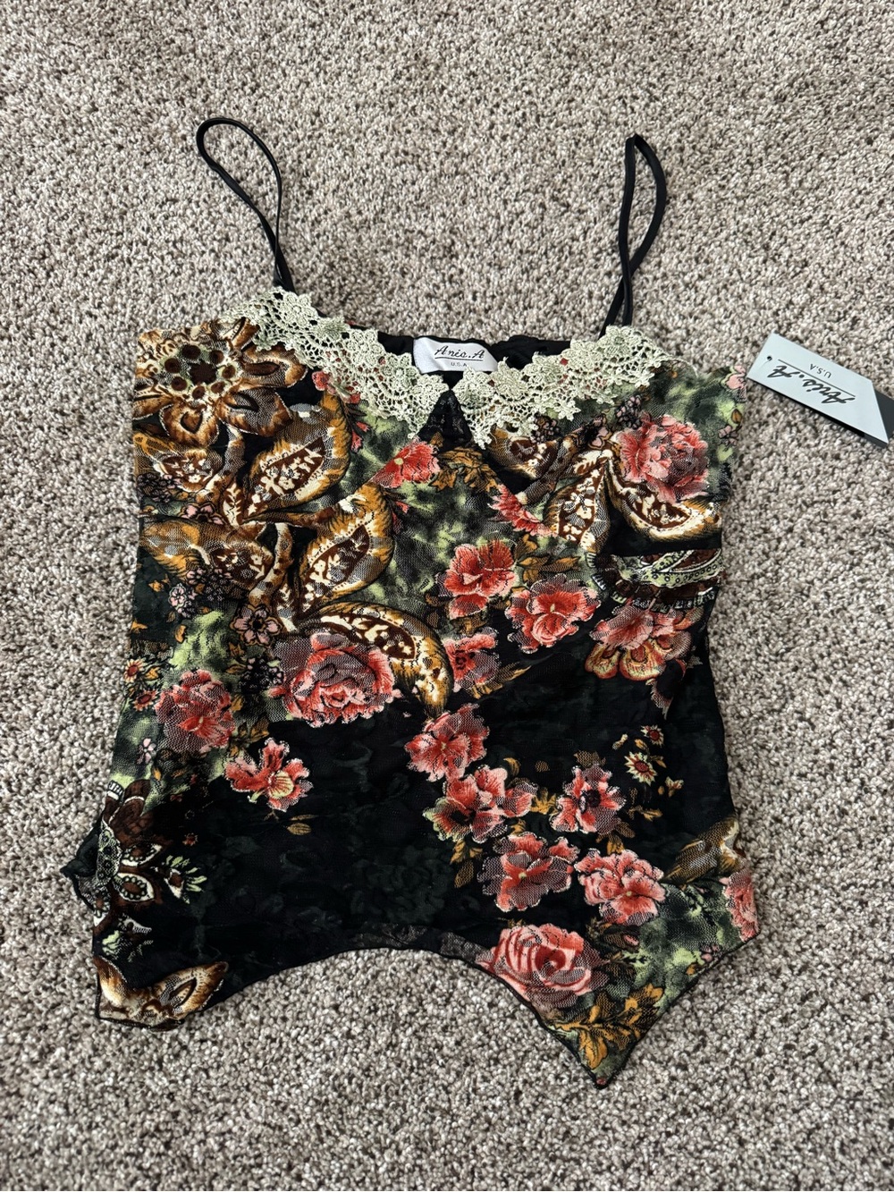 Vintage floral tank top